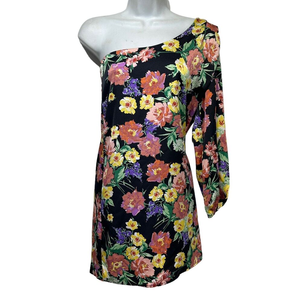audrey 3+1 karina floral one shoulder Mini Bodycon dress Size S